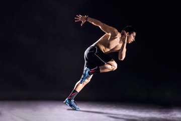 Young sportsman running