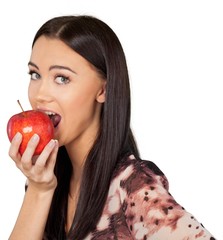 Human Teeth, Smiling, Apple.