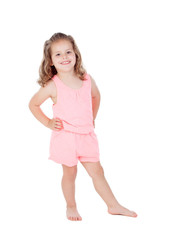 Cute little girl with three year old looking at camera