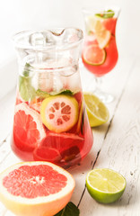 Homemade lemonade with grapefruit