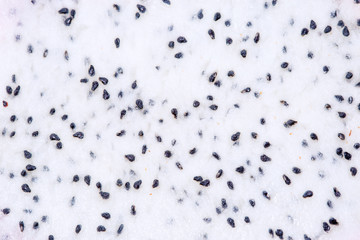 Texture of Dragon fruit pulp cut