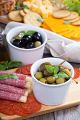 Variety of appetizers on dinner table