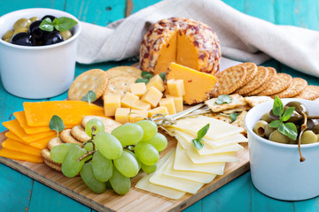Cheese plate on a table