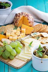 Cheese plate on a table