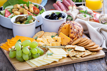 Cheese plate on a table