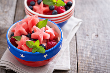 Fresh watermelon with blueberries