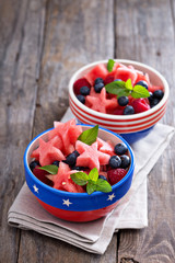 Fresh watermelon with blueberries