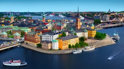 Foto op Plexiglas Stockholm Panorama van Stockholm, Zweden