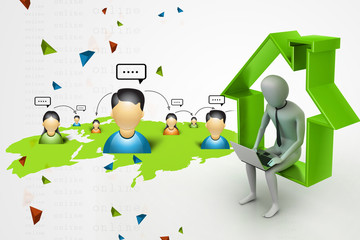 Work at home concept