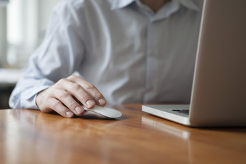 Man using wireless  mouse