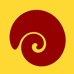 Large spiral shaped shell. Isolated design element.