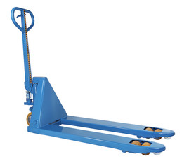 Blue hydraulic manual hand pallet truck stacker, forklift trolle
