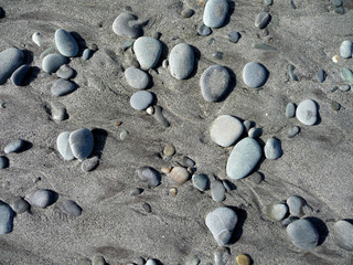 Fototapeta na wymiar Steine am Strand, Neuseeland