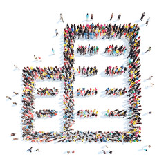 people in the shape of a hospital.