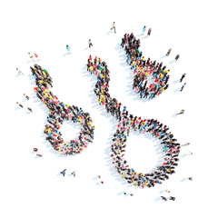 people in the shape of sperm.