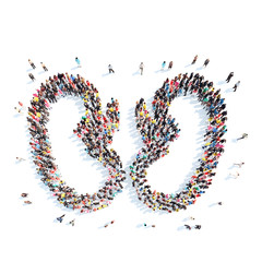  people in the shape of human kidneys.
