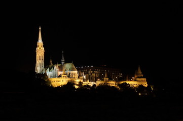 Budapest castle at night