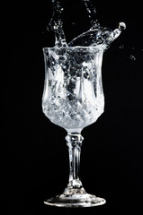 water splash in glass