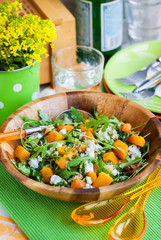 Butternut squash, arugula, couscous and feta salad