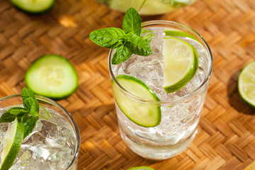 Refreshing Ice Water with Lime