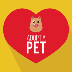 adopt a pet illustration over yellow color background