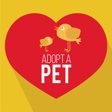 adopt a pet illustration over yellow color background