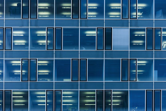 Germany, Munich, glass facade of a modern office building