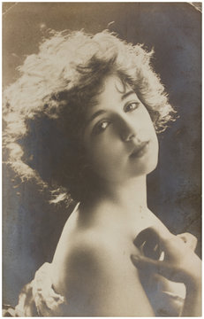 Vintage photo of  young woman