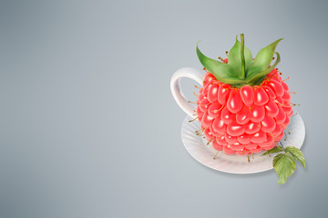 Raspberry tea cup