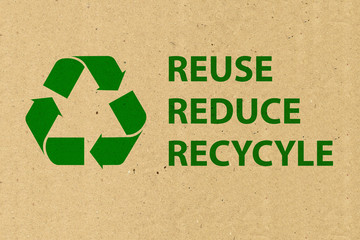Recycle logo on brown paper