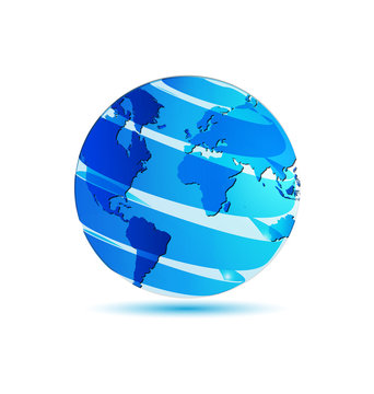 World map earth globe logo