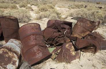 Old rusted 50 gallon Containers
