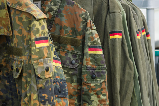 Detail of military uniform soldiers in Germany.