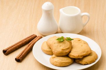 Homemade cookies on white plate