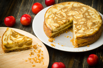 Homemade Coffee Marble Cheesecake 