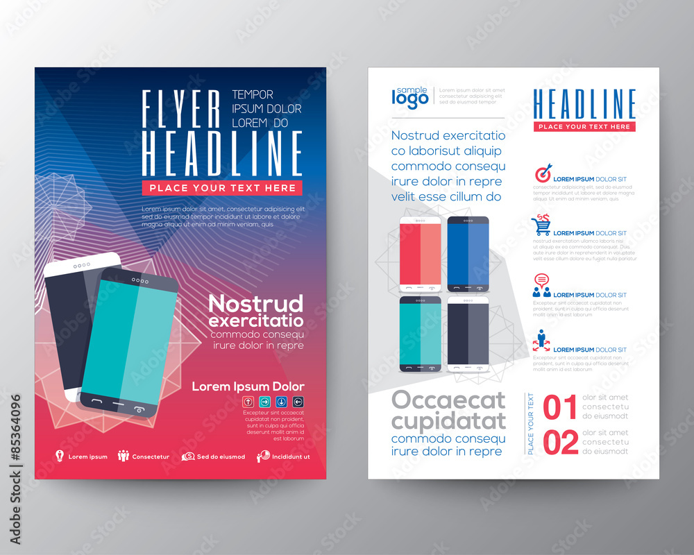 Canvas Prints abstract design vector template layout for magazine brochure fly