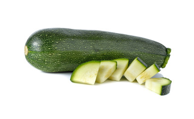 Fresh zucchini isolated on white background