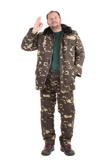 Man in military vest.