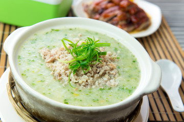 Minced meat congee