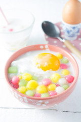 Thai dumplings in coconut cream