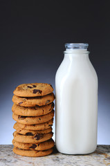 Milk and Chocolate Chip Cookies