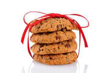 Cookies Tied With a Red Ribbon