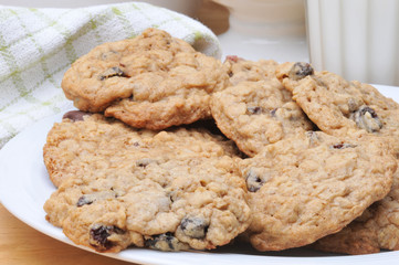 Plate of Oatmeal Cookies
