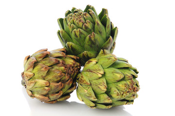 Obraz premium Artichokes on a White Background