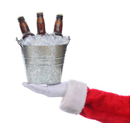 Santa with beer bucket