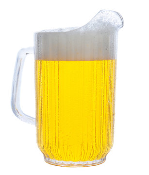 Pitcher of Beer on White