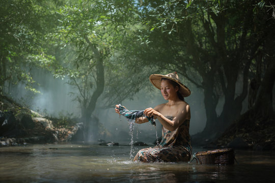 Beautiful Girl Washing
