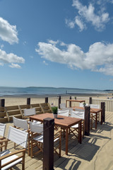 Cafe on beach at Bournemouth, Dorset
