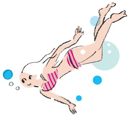 海　泳ぐ　女性