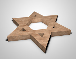 stylized image Star of David made of stone